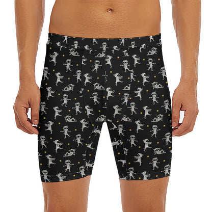 Cute Mummy Pattern Print Men's Long Boxer Briefs