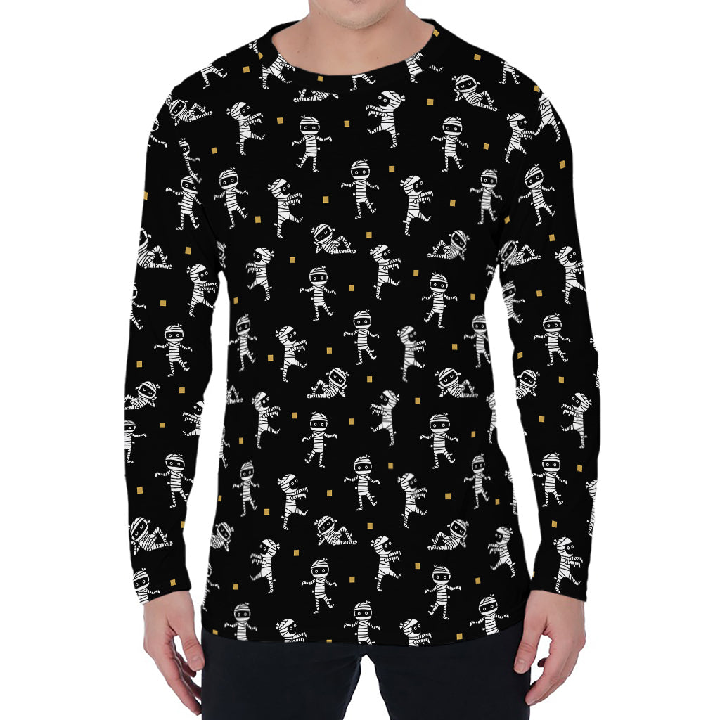 Cute Mummy Pattern Print Men's Long Sleeve T-Shirt
