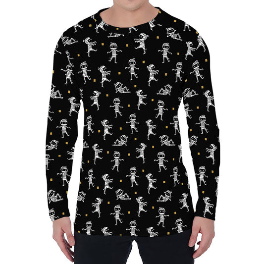 Cute Mummy Pattern Print Men's Long Sleeve T-Shirt