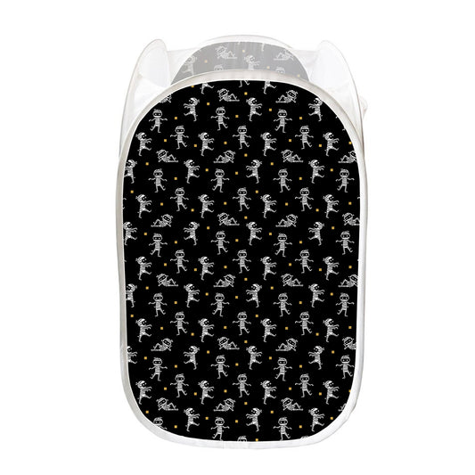 Cute Mummy Pattern Print Mesh Laundry Hamper