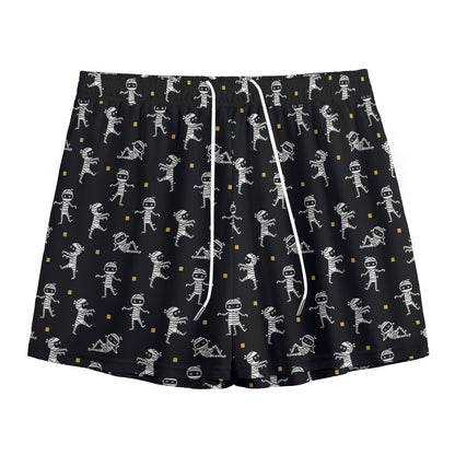 Cute Mummy Pattern Print Mesh Shorts