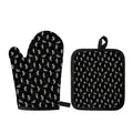 Cute Mummy Pattern Print Oven Mitt And Pot Holder Set