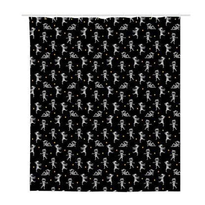 Cute Mummy Pattern Print Polyester Shower Curtain