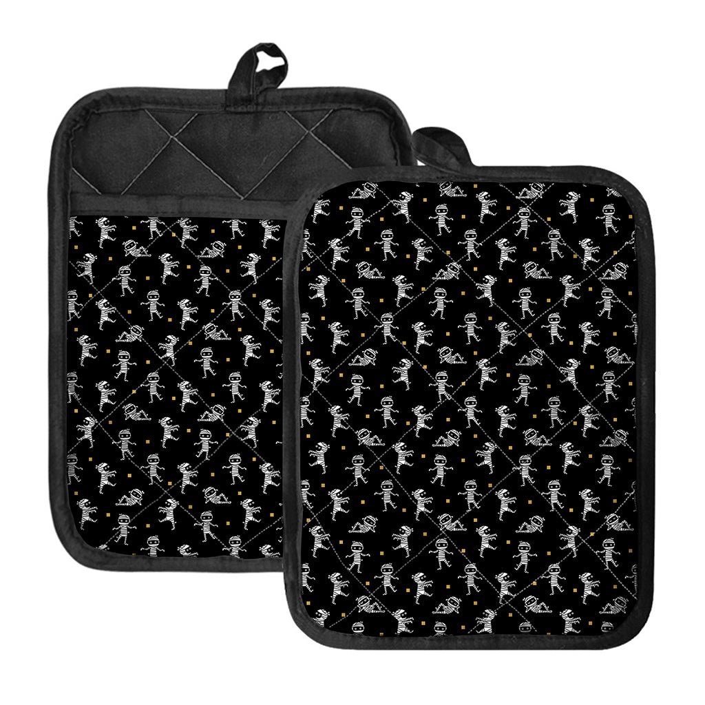 Cute Mummy Pattern Print Pot Holders With Pocket