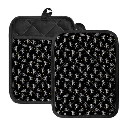 Cute Mummy Pattern Print Pot Holders With Pocket