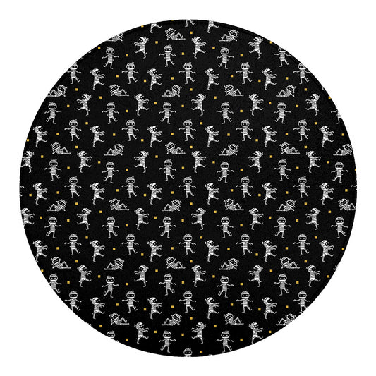 Cute Mummy Pattern Print Round Blanket
