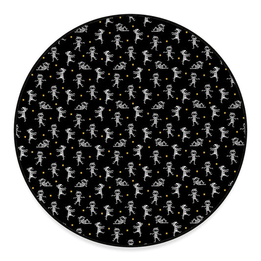 Cute Mummy Pattern Print Round Floor Mat