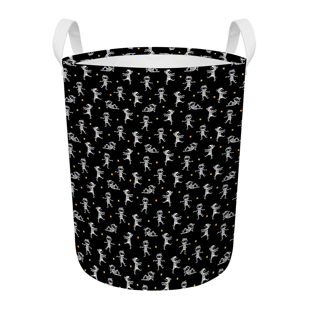 Cute Mummy Pattern Print Round Laundry Basket