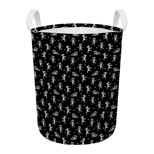 Cute Mummy Pattern Print Round Laundry Basket