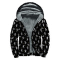 Cute Mummy Pattern Print Sherpa Lined Zip Up Hoodie