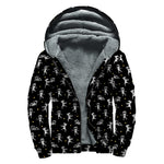 Cute Mummy Pattern Print Sherpa Lined Zip Up Hoodie