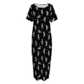 Cute Mummy Pattern Print Short Sleeve Long Nightdress