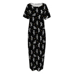 Cute Mummy Pattern Print Short Sleeve Long Nightdress