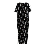 Cute Mummy Pattern Print Short Sleeve Long Nightdress