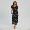 Cute Mummy Pattern Print Short Sleeve Maxi Dress