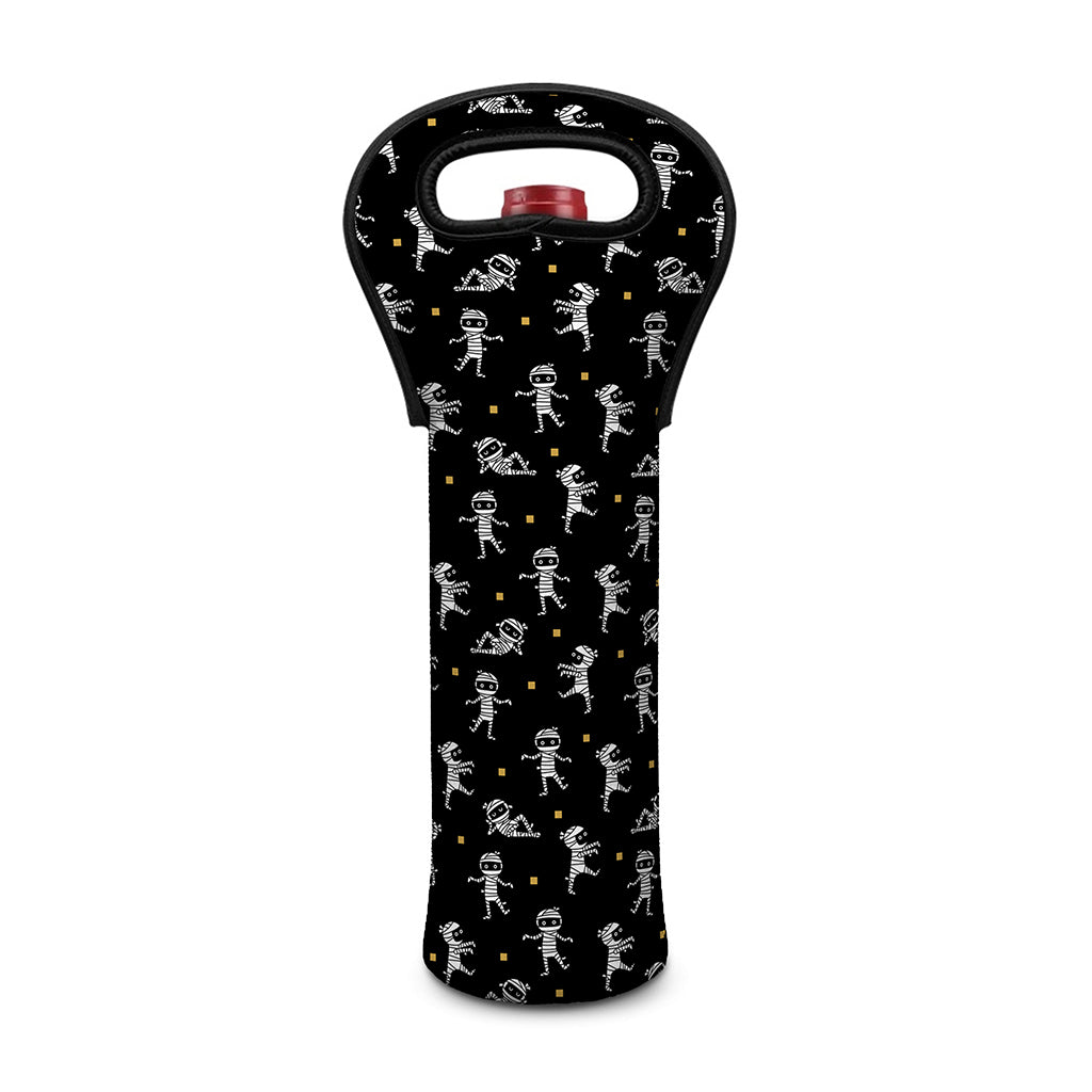 Cute Mummy Pattern Print Single Neoprene Wine Tote