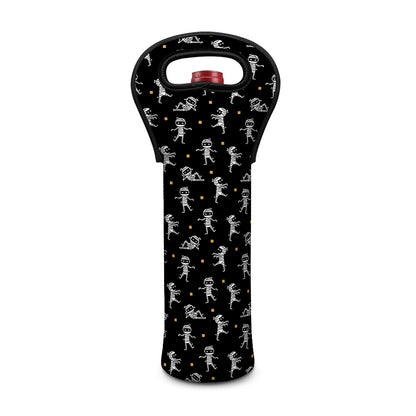 Cute Mummy Pattern Print Single Neoprene Wine Tote