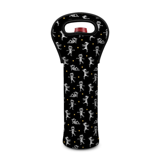 Cute Mummy Pattern Print Single Neoprene Wine Tote