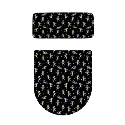 Cute Mummy Pattern Print Toilet Lid And Tank Cover Set