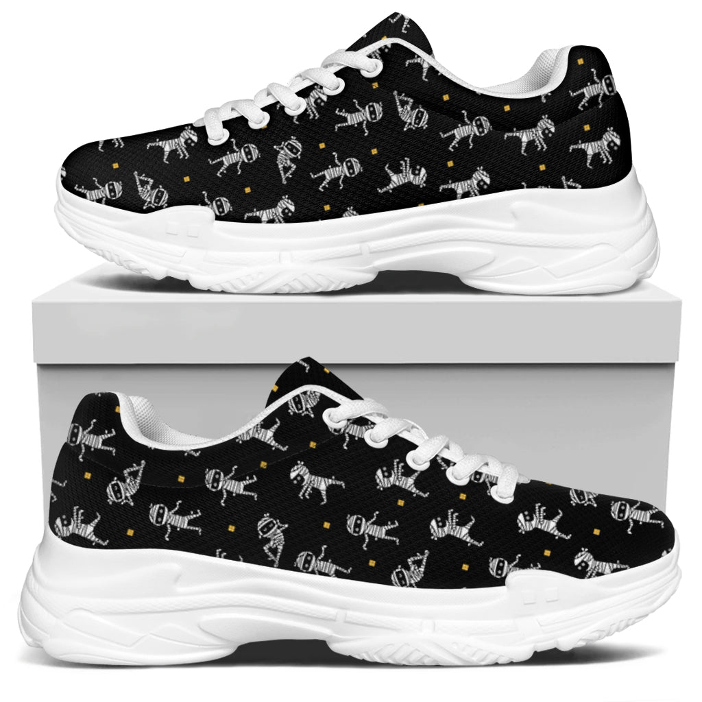 Cute Mummy Pattern Print White Chunky Shoes
