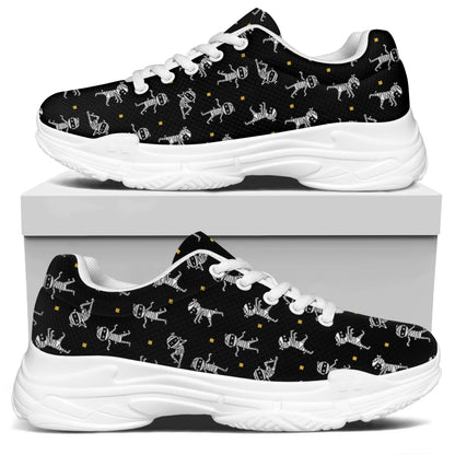 Cute Mummy Pattern Print White Chunky Shoes