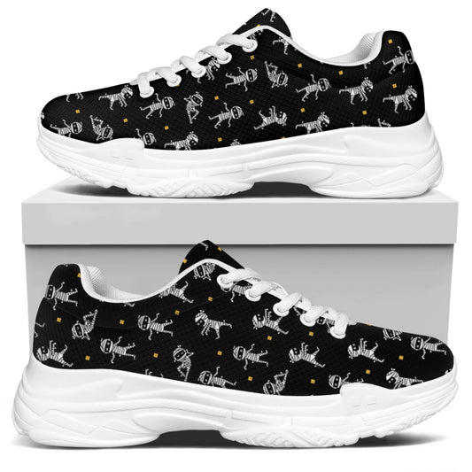 Cute Mummy Pattern Print White Chunky Shoes