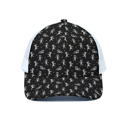 Cute Mummy Pattern Print White Mesh Trucker Cap