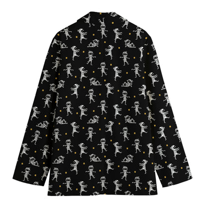 Cute Mummy Pattern Print Women's Blazer