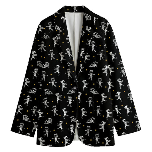 Cute Mummy Pattern Print Women's Cotton Blazer