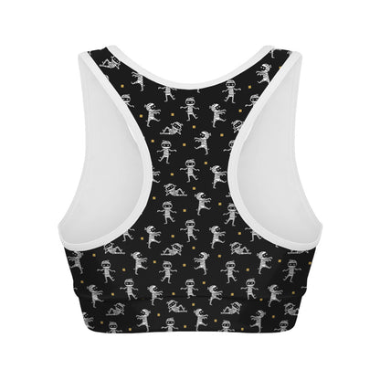 Cute Mummy Pattern Print Women's Sports Bra