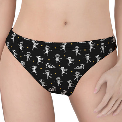 Cute Mummy Pattern Print Women's Thong