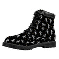 Cute Mummy Pattern Print Padded Collar Lace Up Boots