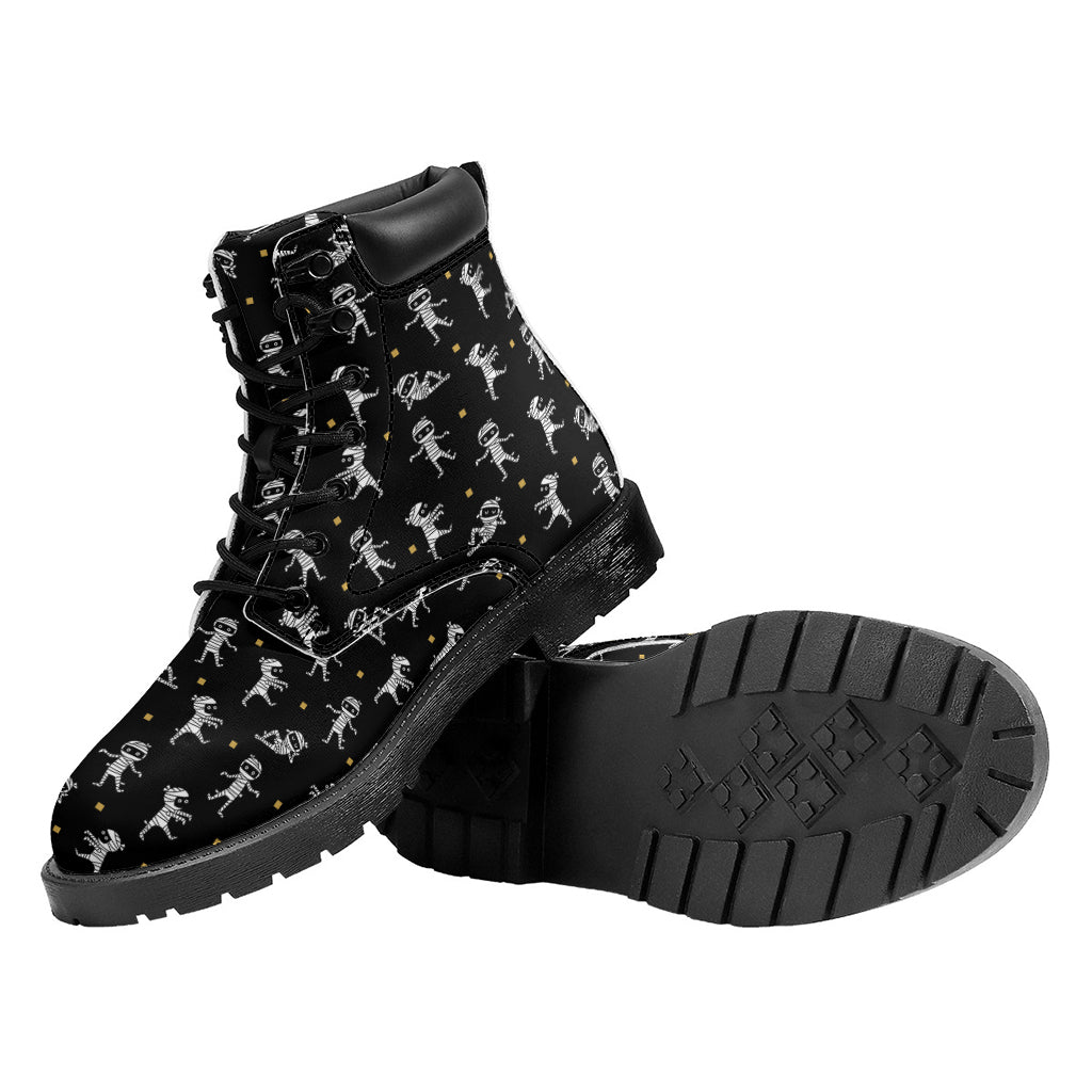 Cute Mummy Pattern Print Work Boots