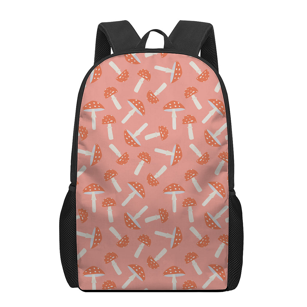 Cute Mushroom Pattern Print 17 Inch Backpack