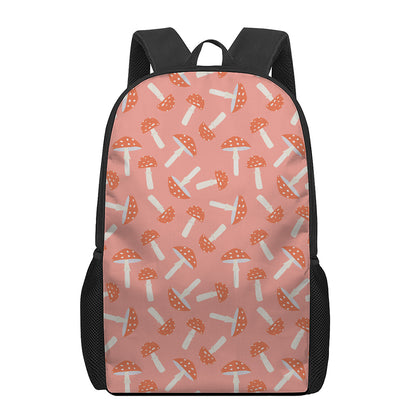 Cute Mushroom Pattern Print 17 Inch Backpack