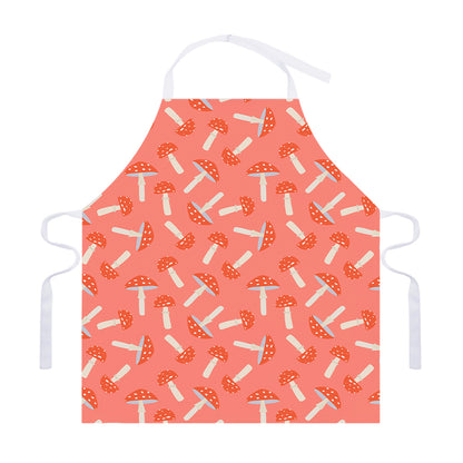 Cute Mushroom Pattern Print Adjustable Apron