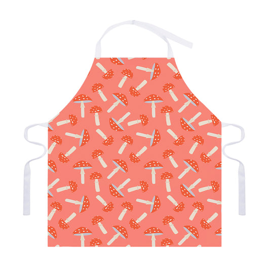 Cute Mushroom Pattern Print Adjustable Apron