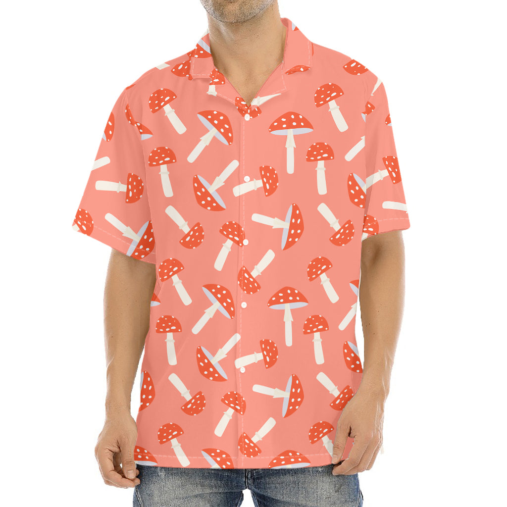 Cute Mushroom Pattern Print Aloha Shirt