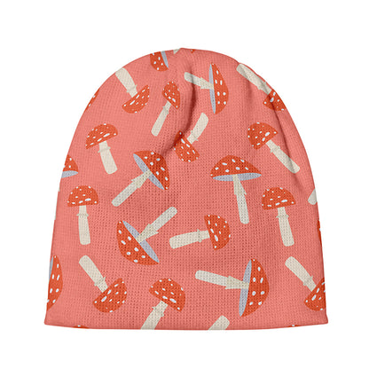 Cute Mushroom Pattern Print Beanie