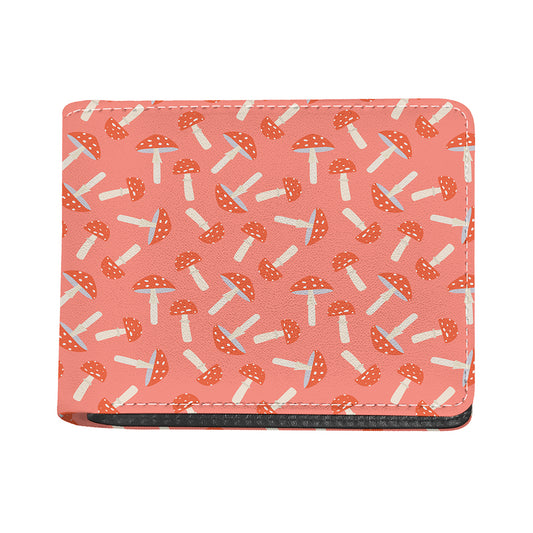 Cute Mushroom Pattern Print Bifold Wallet