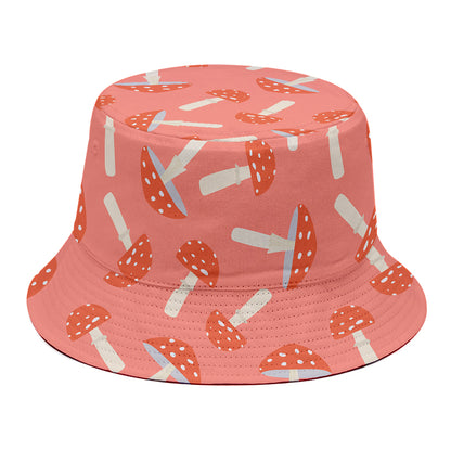 Cute Mushroom Pattern Print Bucket Hat