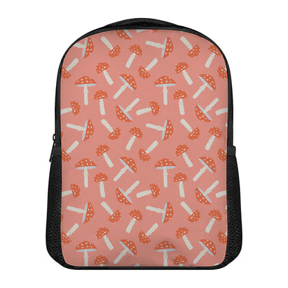 Cute Mushroom Pattern Print Casual Backpack