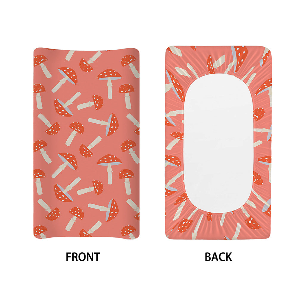 Cute Mushroom Pattern Print Changing Pad Cover