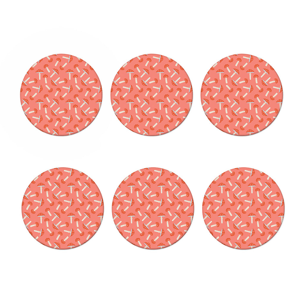 Cute Mushroom Pattern Print Coaster Set