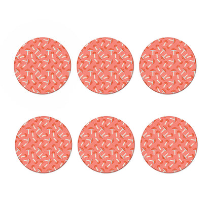 Cute Mushroom Pattern Print Coaster Set