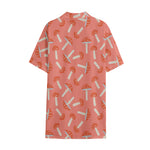 Cute Mushroom Pattern Print Cotton Hawaiian Shirt