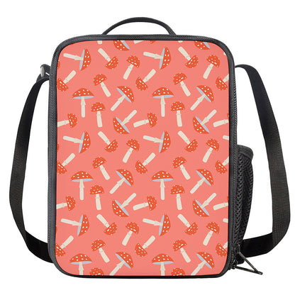 Cute Mushroom Pattern Print Crossbody Lunch Bag