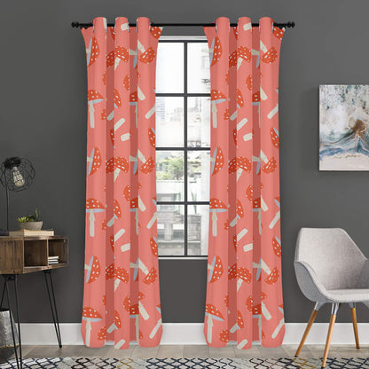 Cute Mushroom Pattern Print Curtain