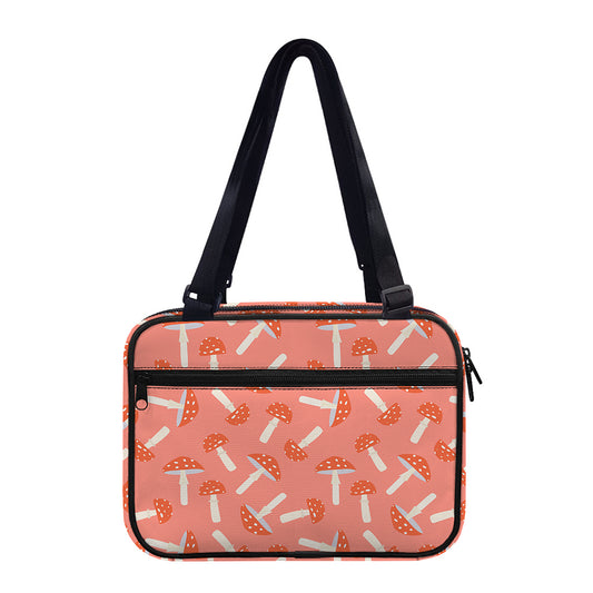Cute Mushroom Pattern Print Double Strap Bible Bag
