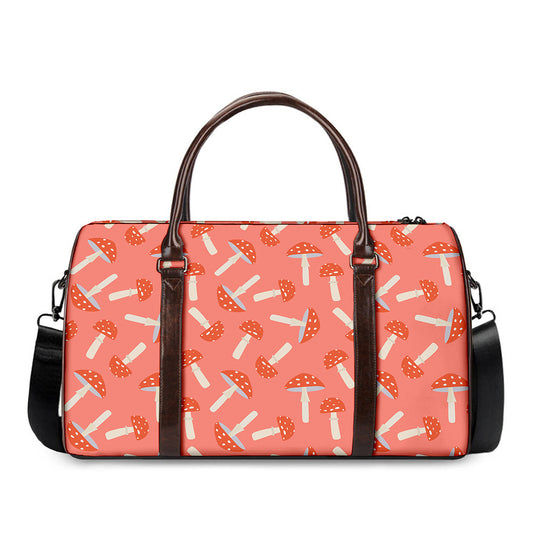 Cute Mushroom Pattern Print Duffle Bag
